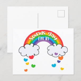 Cute Colorful Rainbow Hearts Klinkt goed als ik er Briefkaart