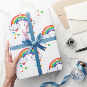 Cute Colorful Rainbow Hearts Klinkt goed als ik er Cadeaupapier