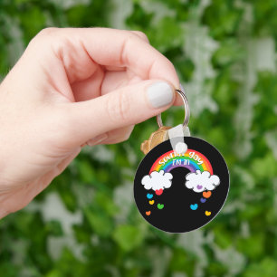 Cute Colorful Rainbow Hearts Klinkt goed als ik er Sleutelhanger