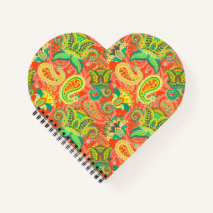 Cute colorful seamless paisley Patroon Notitieboek