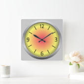 Cute & Colorful Shaded Vierkante Klok (Huis)