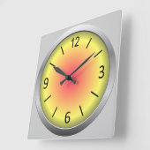 Cute & Colorful Shaded Vierkante Klok (Hoek)