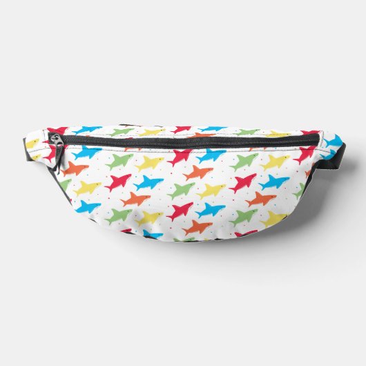 Cute Colorful Shark Pattern Heuptasje (Liggend)