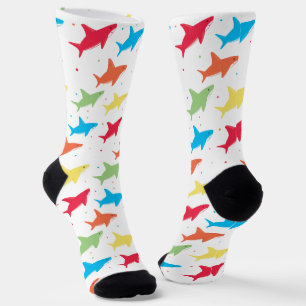 Cute Colorful Shark Pattern Sokken