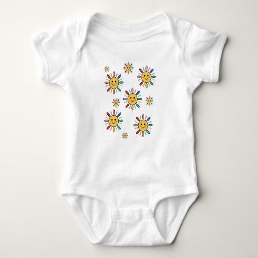 Cute Colorful Smiling Sun Illustration Romper (Voorkant)