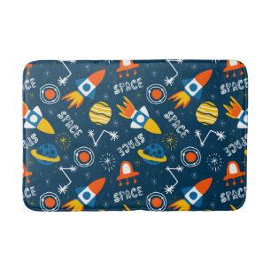Cute Colorful Space Adventtern Badmat