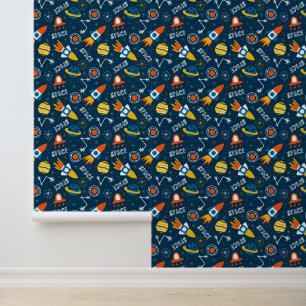 Cute Colorful Space Adventtern Behang