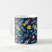 Cute Colorful Space Adventtern Koffiemok (Voorkant links)