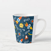 Cute Colorful Space Adventtern Latte Mok (Rechts)