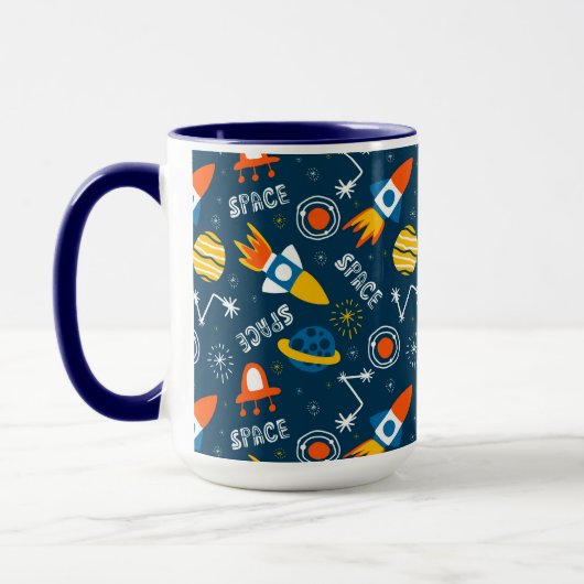 Cute Colorful Space Adventtern Mok (Links)