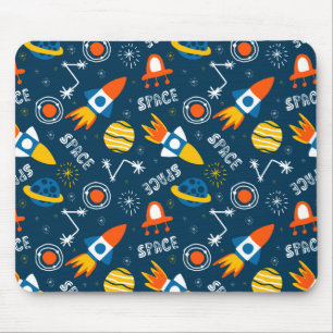 Cute Colorful Space Adventtern Muismat