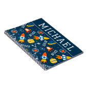 Cute Colorful Space Adventtern Notitieboek (Rechterzijde)