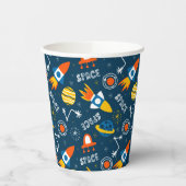 Cute Colorful Space Adventtern Papieren Bekers (Links)