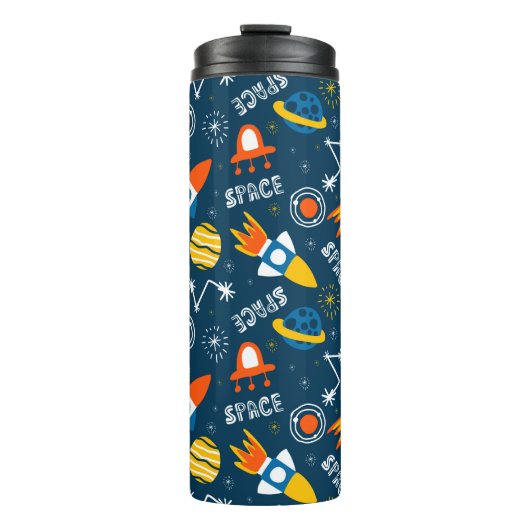 Cute Colorful Space Adventtern Thermosbeker (Voorkant)