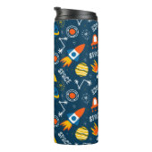 Cute Colorful Space Adventtern Thermosbeker (Geroteerd rechts)