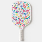 Cute colorful spring bloemen patroonkom pickleball paddle (Achterkant)