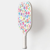 Cute colorful spring bloemen patroonkom pickleball paddle (Links)