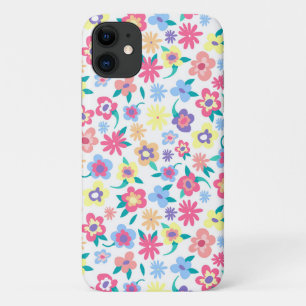 Cute colorful spring flower patroon iPhone 11 hoesje