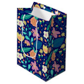 Cute colorful spring flower patroon medium cadeauzakje (Voorkant Gekanteld)