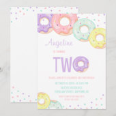 Cute Colorful Sprinkle Donuts 2nd Birthday Kaart (Voorkant / Achterkant)