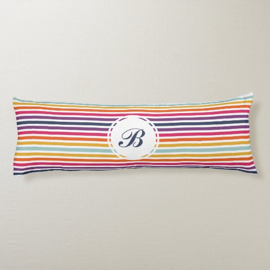 Cute Colorful Striped Pattern Lichaamskussen (Achterkant)