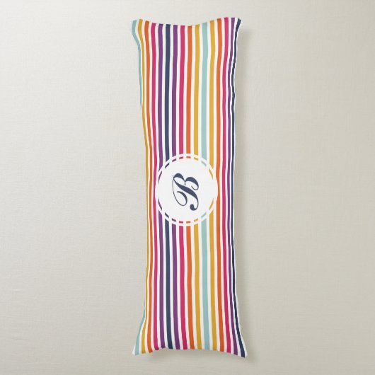 Cute Colorful Striped Pattern Lichaamskussen (Voorkant Verticaal)