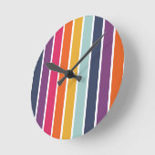 Cute Colorful Striped Pattern Ronde Klok (Hoek)