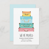 Cute Colorful Suitcase We hebben Moving Aankondiging (Voorkant / Achterkant)