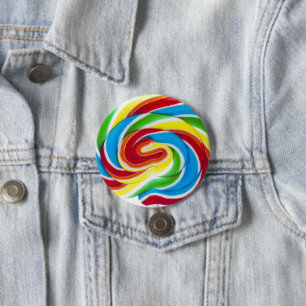 Cute Colorful Sweet Snoep Rainbow Lollipop Ronde Button 7,6 Cm