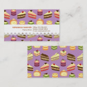 Cute & Colorful Tea Cakes Illustrated Pattern Visitekaartje (Voorkant / Achterkant)