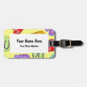 Cute Colorful Teenslippers Print - Geel Bagagelabel (Voorkant horizontaal)