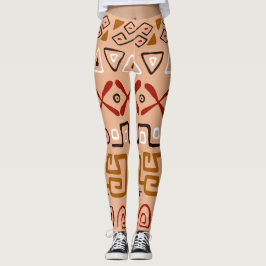Cute colorful Tribal Patroon Roze en bruin Trendy Leggings