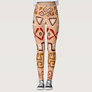 Cute colorful Tribal Patroon Roze en bruin Trendy Leggings