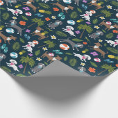 Cute Colorful Tropical Dogs Pattern | marine Cadeaupapier (Hoek)