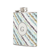 Cute colorful turkooizen abstract patroonmonogram heupfles (Links)