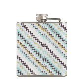 Cute colorful turkooizen abstract patroonmonogram heupfles (Achterkant)