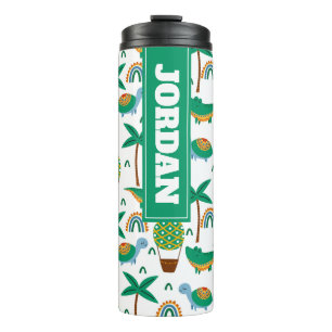 Cute Colorful Turtle Alligator Rainbow Patroon Thermosbeker