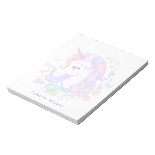 Cute Colorful Unicorn Girly Notitieblok (Gedraaid)
