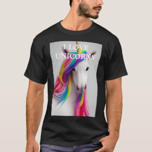 Cute Colorful Unicorn T Shirt voor volwassenen