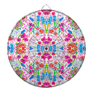 Cute colorful watercolor flowers pattern checkbook dartbord