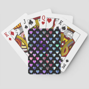 Cute Colorful Waterverf Heart Love Pattern Speelkaarten