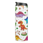 Cute Colorful Waterverf Pattern Greenery Dinosaur Thermosbeker (Geroteerd rechts)