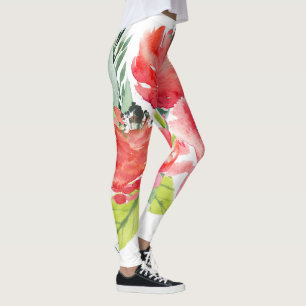 Cute Colorful Waterverven Flowers Leggings