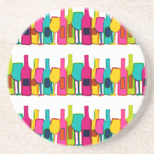 Cute colorful wijnflespatroon zandsteen onderzetter