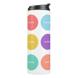 Cute Colors met Hex Codes Designer tumbler Thermosbeker