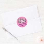 Cute, Comfy Motivation Pink Bunny Rabbit Slippers Ronde Sticker (Envelop)