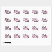 Cute, Comfy Motivation Pink Bunny Rabbit Slippers Ronde Sticker (Vel)