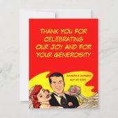 Cute comic bruiloft koppel dank u Briefkaart (Achterkant)