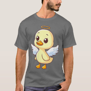 Cute Comic Duck is een Engel met Vleugels VNeck re T-shirt