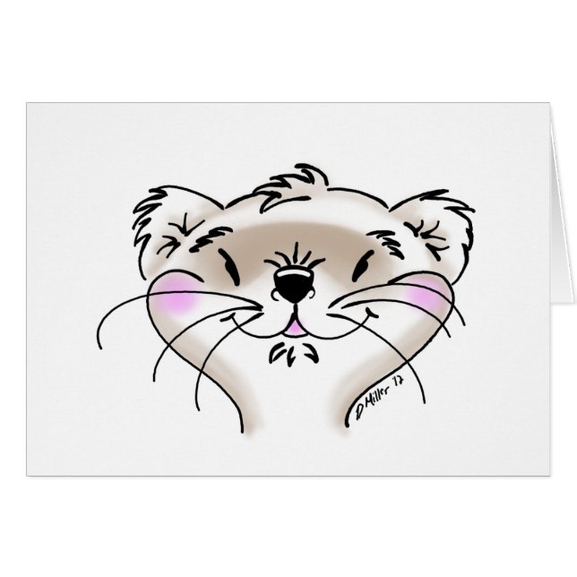 Cute Comic Ferret Face (Voorkant Horizontaal)